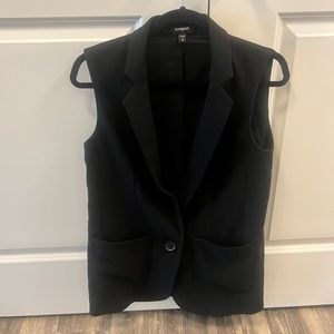 Express oversized black sleeveless blazer
